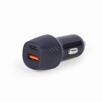 2-poorts USB auto snellader, USB-C PD, 18 W - thumbnail