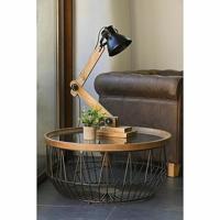 Bureaulamp DKD Home Decor Metaal Mangohout 50 W 220 V 50 x 15 x 65 cm - thumbnail