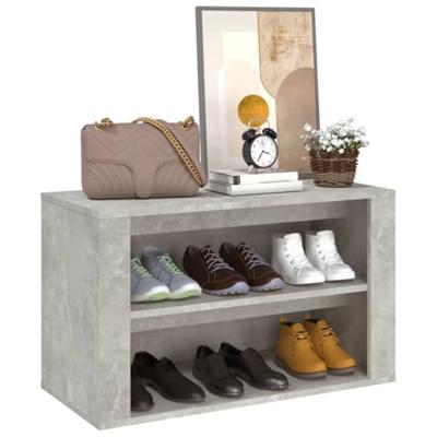 VidaXL Schoenenkast 75x35x45 cm bewerkt hout betongrijs