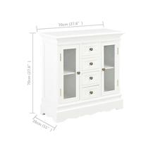 Dressoir 70x28x70 cm massief grenenhout wit - thumbnail