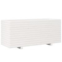 Plantenbak 110x40x49,5 cm massief grenenhout wit - thumbnail