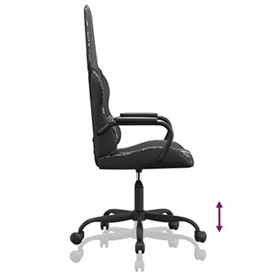 Gamestoel kunstleer zwart en camouflage