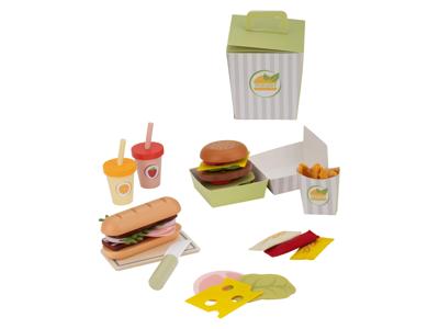 lupilu Houten eetset (Hamburger/broodje)