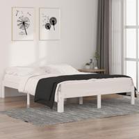 Bedframe massief hout wit 150x200 cm 5FT King Size - thumbnail