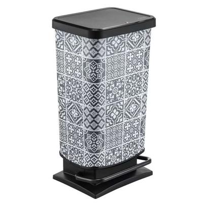 Rotho paso pedaalemmer tegeltjes 40l grijs/zwart