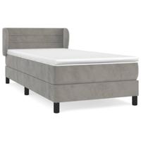 Boxspring met matras fluweel lichtgrijs 90x190 cm - thumbnail