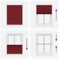 Pliss rolgordijn 110x150cm stofbreedte 109,4cm bordeauxrood - thumbnail