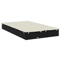 Ligbed met kussens 2-persoons poly rattan zwart - thumbnail