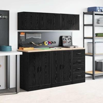 VidaXL Garagewandkasten 2 st spaanplaat zwart VidaXL Garagewandkasten 2 st spaanplaat zwart