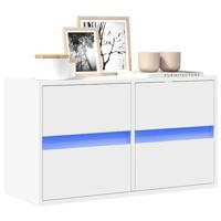 Tv-wandmeubel met LED-verlichting 80x31x45 cm wit - thumbnail