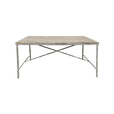 Eettafel Home ESPRIT Wit Ijzer Mangohout 160 X 90 X 80 cm