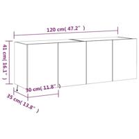 Tv-wandmeubels met LED-verlichting 2 st 60x35x41 cm betongrijs - thumbnail