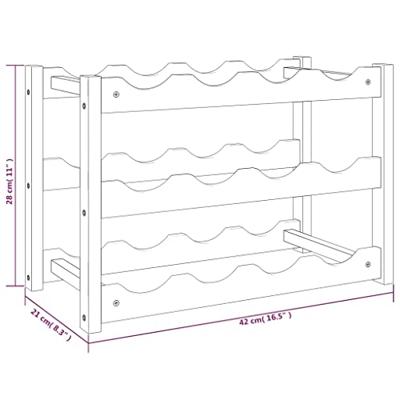 Wijnrek voor 12 flessen massief walnotenhout Wijnrek voor 12 flessen massief walnotenhout