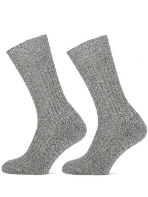 STAPP Werksokken Heren Yellow Norwegian 2-pack Grey Melange-39/42