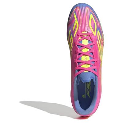 adidas F50 League Gras / Kunstgras Voetbalschoenen (MG) Roze Neongeel Blauw