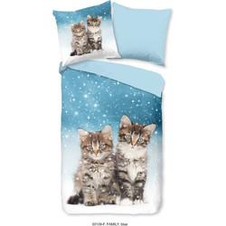 Good Morning Kinderdekbedovertrek "poezen" - Blauw - (140x200/220 cm) - Katoen Flanel Good Morning Kinderdekbedovertrek "poezen" - Blauw - (140x200/220 cm) - Katoen Flanel