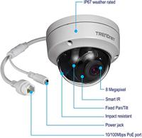 TRENDnet TV-IP1319PI Indoor/Outdoor 8MP PoE Dome netwerkcamera, nachtzicht tot 30 m (98 ft.) IP67 - thumbnail