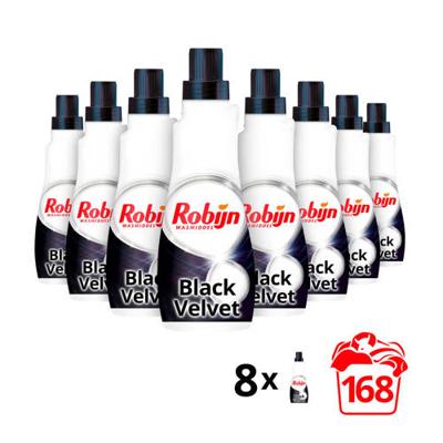 Robijn Klein & Krachtig Black Velvet Vloeibaar Wasmiddel - 8 x 21 wasbeurten - Voordeelverpakking