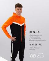 JAKO 6824 Jas Met Kap Iconic - Zwart/Fluo Oranje - S - thumbnail