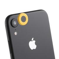 Achterzijde camera lens bescherming ring cover met uitwerp PIN voor iPhone XR (geel) - thumbnail
