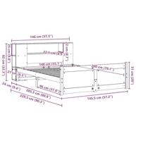 Bed met boekenkast zonder matras grenenhout wit 140x200 cm - thumbnail