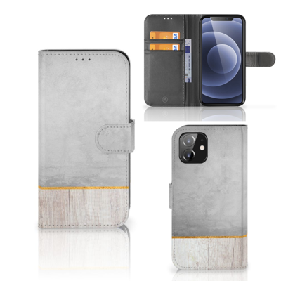 iPhone 12 | 12 Pro (6.1") | Book Style Case | Wood Concrete