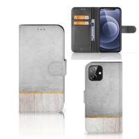 iPhone 12 | 12 Pro (6.1") | Book Style Case | Wood Concrete - thumbnail