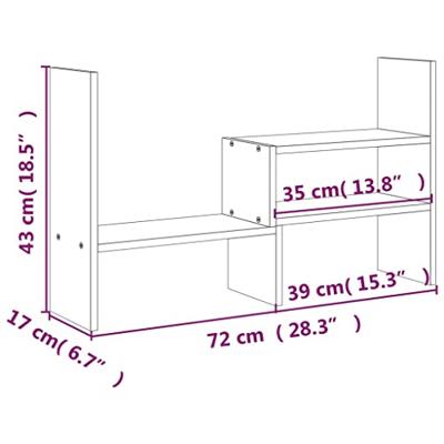 VidaXL Monitorstandaard (39-72)x17x43 cm massief grenenhout zwart