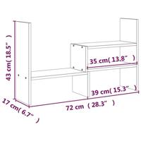 VidaXL Monitorstandaard (39-72)x17x43 cm massief grenenhout grijs - thumbnail