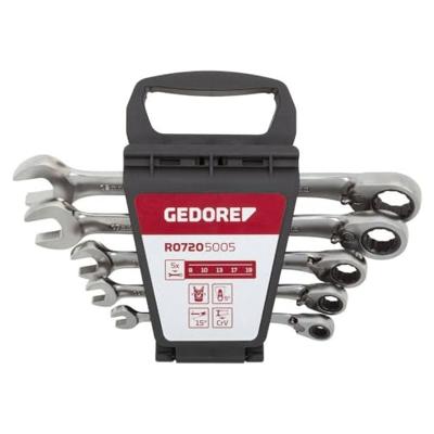 Gedore RED 3300872 R07205005 Steek-ringratelsleutelset 5-delig Sleutelbreedte (metrisch) 07 - 19 mm - thumbnail