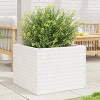 VidaXL Plantenbak 60x60x46 cm massief grenenhout wit - thumbnail