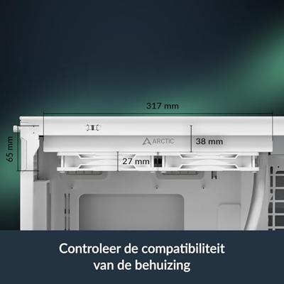 ARCTIC Liquid Freezer III Pro 280 A-RGB - Waterkoeling PC, CPU AIO Waterkoeler, 2x140 mm, 38 mm Radiator, PWM-Pomp, VRM Ventilator, AMD AM5/AM4, Intel LGA1851/1700 Contactframe - Wit