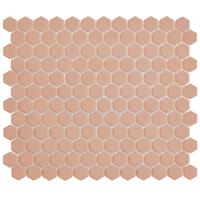 Mozaiek Tegel Hexagon 26x30 cm Mat Royal Peach The Mosaic Factory - thumbnail