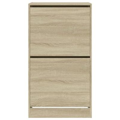 Schoenenkast met 2 klaplades 60x42x108 cm sonoma eikenkleurig