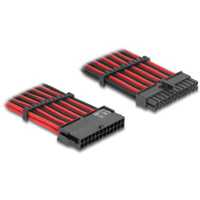Delock Aansluitkabel Serieel [1x ATX-stroomstekker 24-polig - 1x ATX-stroombus 24-polig (20+4)] 0.3 m Zwart, Rood