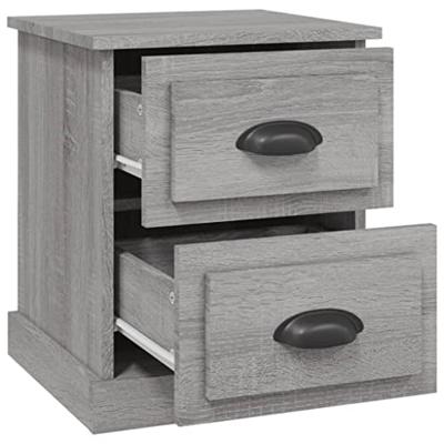 Nachtkastjes 2 st 39x39x47,5 cm bewerkt hout grijs sonoma eiken