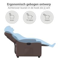Fauteuil verstelbaar elektrisch kunstleer bruin - thumbnail