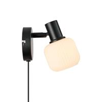 Bedlampje metaal opaal glas &apos;Milford&apos; e14 fitting - thumbnail