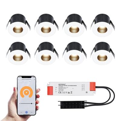Set van 8 Betty Smart LED Mini Inbouwspots - Veranda spots - 12V 3W 140lm - Dimbaar - Wifi & Bluetooth - 2700K - IP44 waterdicht - Wit