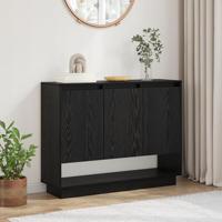 Dressoir Zwart Eiken 97 x 29 x 75 cm Bewerkt hout - thumbnail