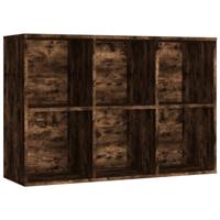 Boekenkast/dressoir 66x30x98 cm bewerkt hout gerookt eikenkleur - thumbnail