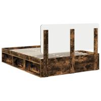 Bedframe Gerookt eiken 150 x 200 cm Massief grenenhout - thumbnail