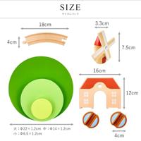 Classic World houten boerderijtrein speelset, 28dlg. - thumbnail