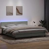 Boxspring met matras en LED fluweel lichtgrijs 180x220 cm - thumbnail