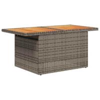 9-delige Loungeset met kussens poly rattan grijs - thumbnail