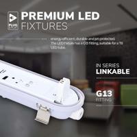 LED TL armatuur 120cm - T8 (G13) - 18 Watt 1980 lumen (110lm/W) - 3000K warm wit (830) - Koppelbaar - Flikkervrij - IP65 waterdicht - LED TL Lamp - thumbnail
