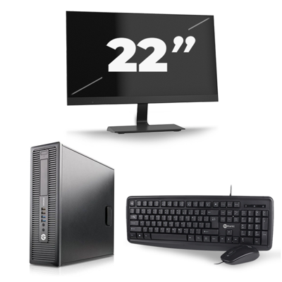 HP ProDesk 600 G1 SFF - Intel Core i5-4e Generatie - 8GB RAM - 256GB SSD - Windows 10 + 1x 22 inch Monitor