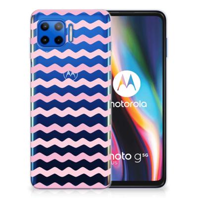 Motorola Moto G 5G Plus TPU bumper Waves Roze Motorola Moto G 5G Plus TPU bumper Waves Roze