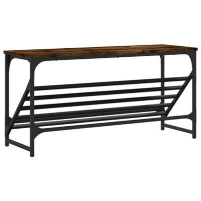 VidaXL Schoenenrek 90x30x45 cm bewerkt hout gerookt eikenkleurig VidaXL Schoenenrek 90x30x45 cm bewerkt hout gerookt eikenkleurig