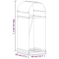 Haardhoutopslag 40x45x100 cm gegalvaniseerd staal lichtgrijs - thumbnail